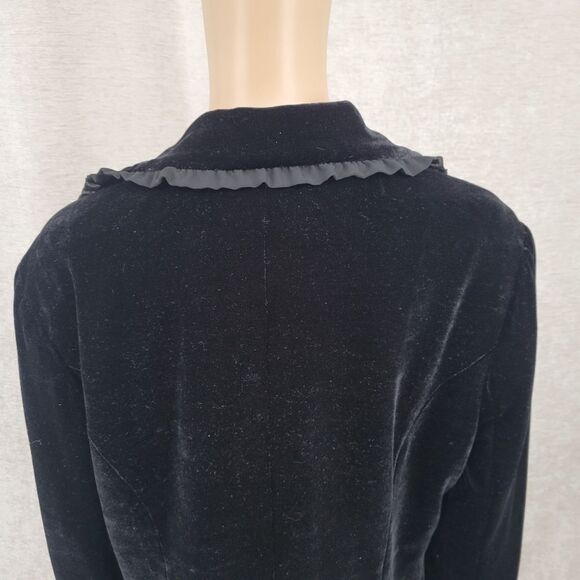 Hi Studio Black Velvety Velour Blazer Jacket Women's Plus Size 14 Whimsigoth - Picture 5 of 8